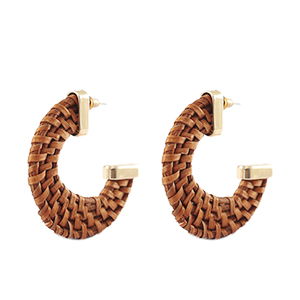 Musthave oorbellen rotan Natural brown