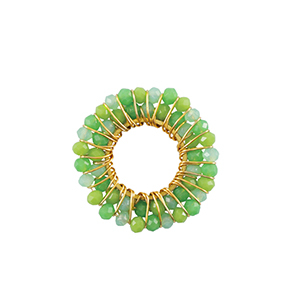 Bedels van Stainless steel Roestvrij staal (RVS) facet 26mm Green-gold