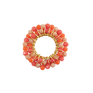 Bedels van Stainless steel Roestvrij staal (RVS) facet 26mm Orange-gold