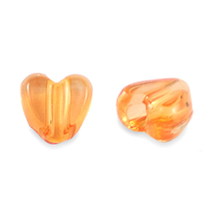 Acryl kralen heart Transparent orange