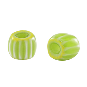 Millefiori glaskralen tube Light green