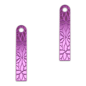 Statement hangers bar flower Metallic lilac purple
