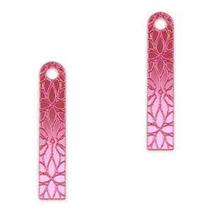 Statement hangers bar flower Metallic magenta purple