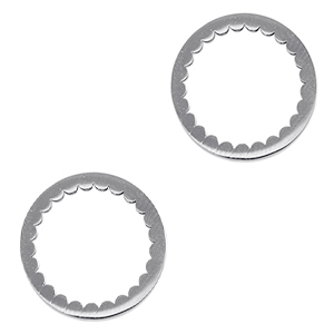Bedels van Stainless steel Roestvrij staal (RVS) tussenstuk circle Silver