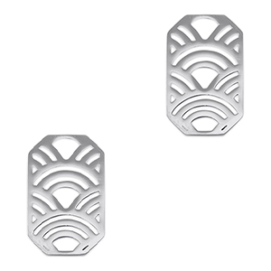 Bedels van Stainless steel Roestvrij staal (RVS) tussenstuk octagon arches Silver