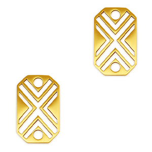 Bedels van Stainless steel Roestvrij staal (RVS) tussenstuk octagon X Gold