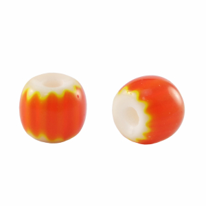 Millefiori glaskralen tube Orange