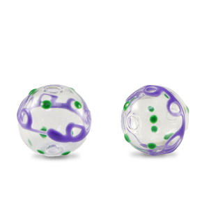 Handgeschilderde glaskralen 14mm Transparent-purple green