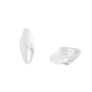 Kralen van acryl oval facet geslepen Transparent