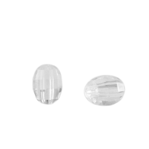 Kralen van acryl oval facet geslepen Transparent