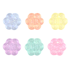 Kralen van acryl flower Multicolour transparant AB