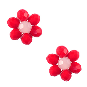 Hangers van facet flower Red-pink