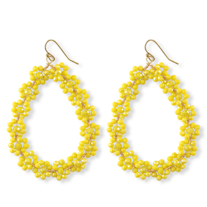 Oorbellen van facet drop Gold-yellow