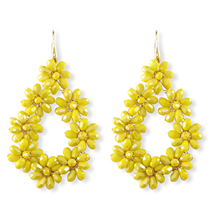 Oorbellen van facet drop Gold-yellow
