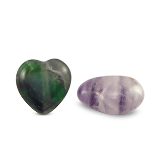 Kralen natuursteen fluoriet heart Purple-green white