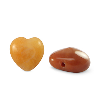 Kralen natuursteen aventurijn kwarts heart Copper orange