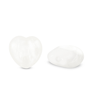 Kralen natuursteen melkkwarts heart White crystal