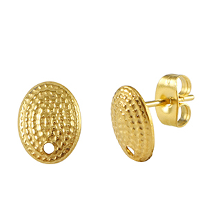 Oorbellen van Stainless steel Roestvrij staal (RVS) Gold