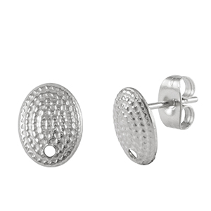 Oorbellen van Stainless steel Roestvrij staal (RVS) Silver