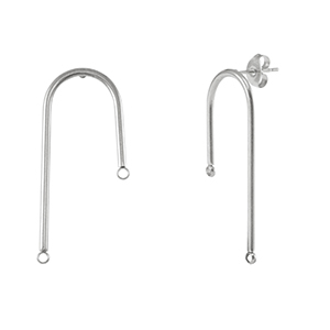 Oorbellen van Stainless steel Roestvrij staal (RVS) Silver