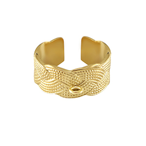 Ringen van Stainless steel Roestvrij staal (RVS)  met oogje Goud