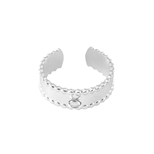 Ringen van Stainless steel Roestvrij staal (RVS)  met oogje Zilver