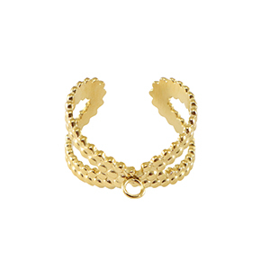 Ringen van Stainless steel Roestvrij staal (RVS)  met oogje Goud