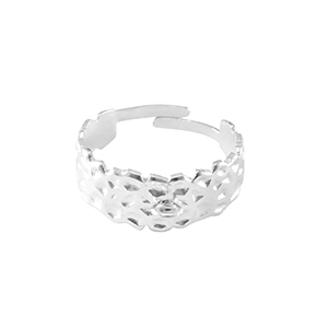 Ringen van Stainless steel Roestvrij staal (RVS)  met oogje Zilver