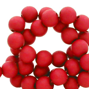 6 mm kralen van acryl Fiery red