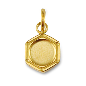 Birthstone bedel met setting Stainless Steel (RVS) voor SS16 flat back Gold