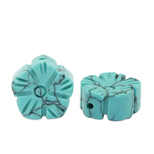 Kralen natuursteen calciet flower Turquois