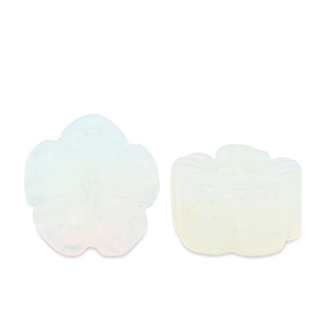 Kralen natuursteen glas flower Transparent white