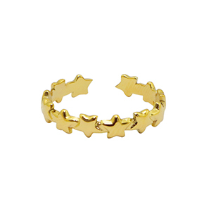 Ringen van Stainless steel Roestvrij staal (RVS) star Goud