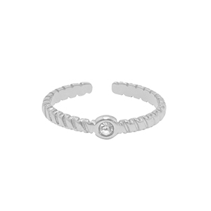 Ringen van Stainless steel Roestvrij staal (RVS) crystal Zilver