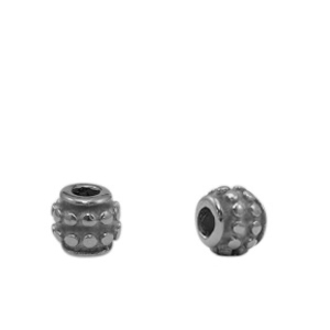 Kralen van Stainless steel Roestvrij staal (RVS) 5mm Antiek zilver