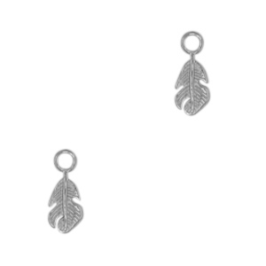 Bedels van Stainless steel Roestvrij staal (RVS) leaf Antiek zilver