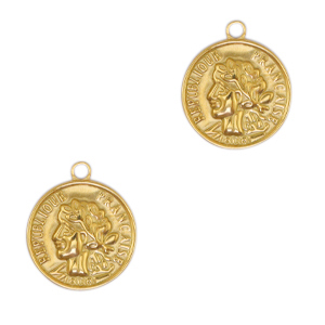 Bedels van Stainless steel Roestvrij staal (RVS) coin Goud