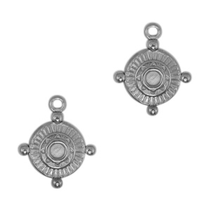 Bedels van Stainless steel Roestvrij staal (RVS) compass Antiek zilver