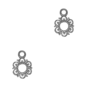 Bedels van Stainless steel Roestvrij staal (RVS) flower Antiek zilver