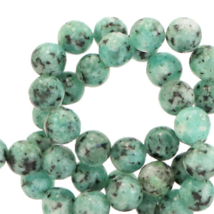 Natuursteen kralen dalmatian stone 6mm Light moss green