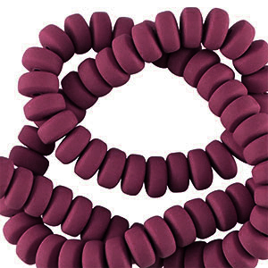 Polymeer kraal rondelle 7mm Port red