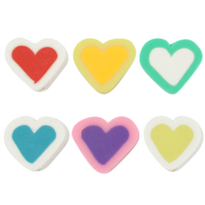 Polymeer kraal heart Multicolour