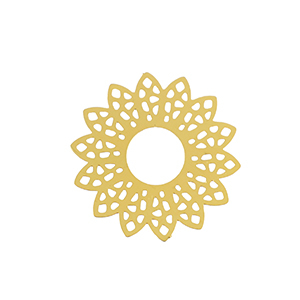 Bedels van Stainless steel Roestvrij staal (RVS) bohemian flower Gold