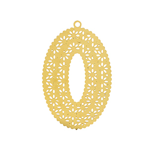 Bedels van Stainless steel Roestvrij staal (RVS) bohemian oval Gold