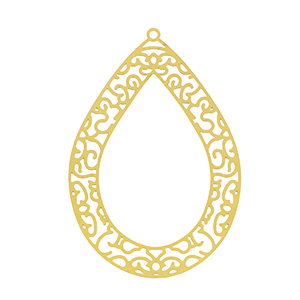 Bedels van Stainless steel Roestvrij staal (RVS) bohemian drop Gold