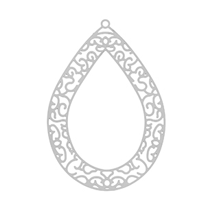 Bedels van Stainless steel Roestvrij staal (RVS) bohemian drop Silver
