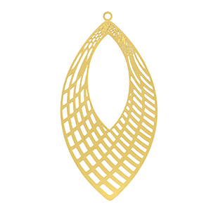 Bedels van Stainless steel Roestvrij staal (RVS) bohemian leaf Gold