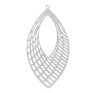 Bedels van Stainless steel Roestvrij staal (RVS) bohemian leaf Silver
