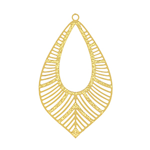 Bedels van Stainless steel Roestvrij staal (RVS) bohemian leaf Gold
