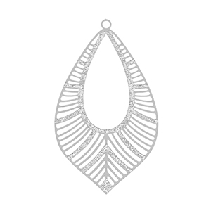 Bedels van Stainless steel Roestvrij staal (RVS) bohemian leaf Silver